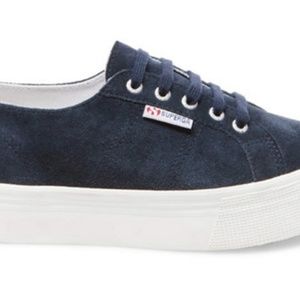 Navy Suede Platform Supergas